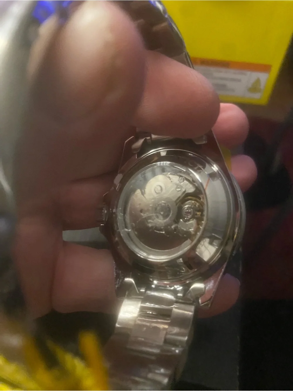 New Invicta Men's Automatic Black Dial Stainless Steel Watch with Red Bezel